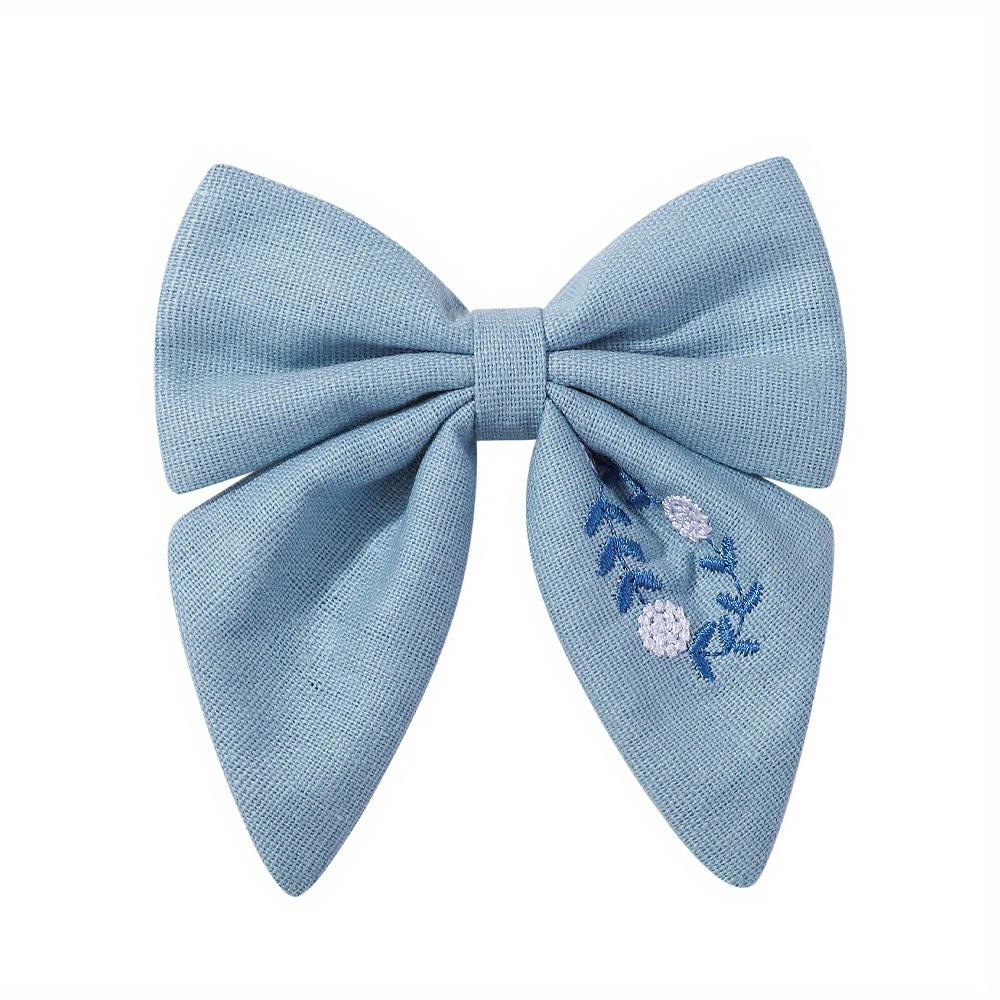 Embroidery Bows Hair Clips Solid Hairpins for Handmade Ribbon Barrettes Butterfly Hair Pin Headwear