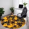 Tapis de bureau rond à motif floral jaune (1 pièce), antidérapant, doux et résistant, idéal pour la décoration intérieure et parfait pour les bureaux.