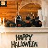 Country Halloween Black Cat Wooden Crafts, Farmhouse Fall Party Table Center Ornament