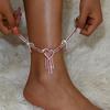 Sexy Accessories Inlaid with Rhinestones Full of Diamonds Love Fringed Anklets Women's