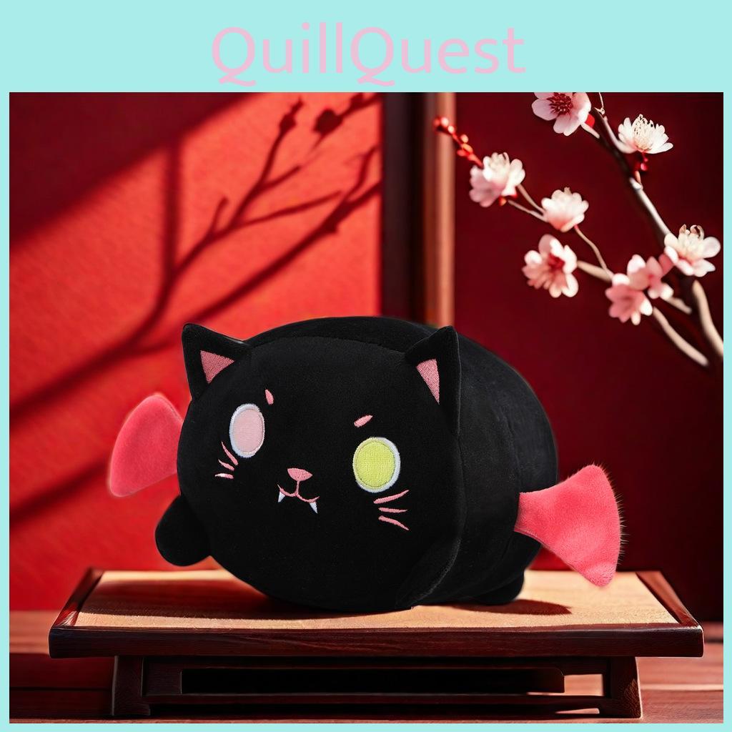 Charming Cartoon Cat Demon Plush Cushion For Relaxing Sleep And Stylish Backpack Accessory