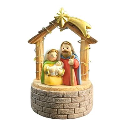 Resin Nativity Figurines Xmases Natvity Scene Statues Tabletop Ornament Resin Manger Holy Family Sculptures Home Decors