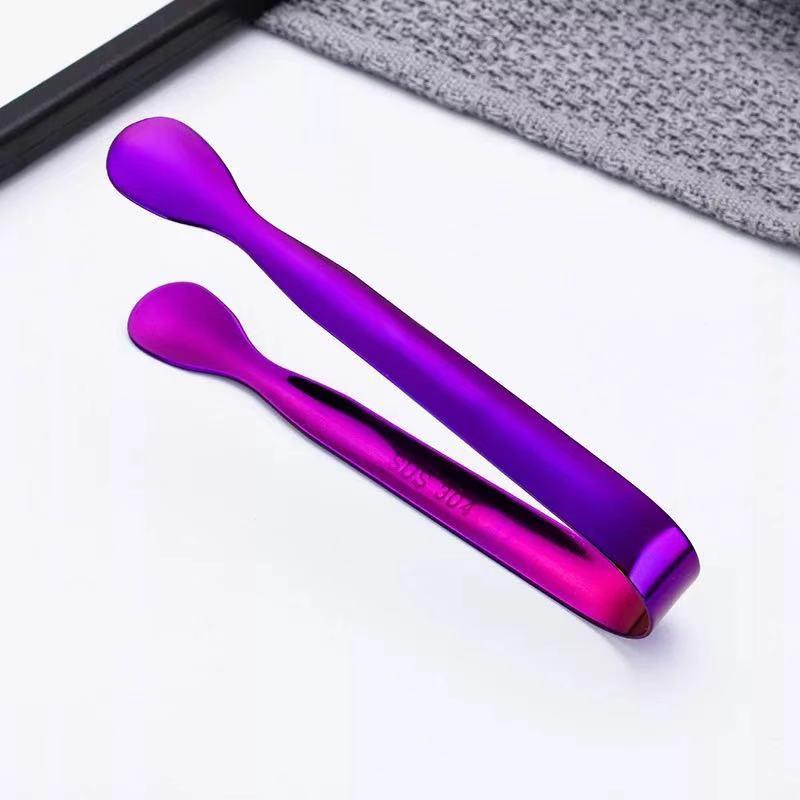 Multicolored Mini Sugar Tongs Small Ice Tongs, Mini Serving Tongs Ice Clip Small Kitchen Tongs for Tea Party Coffee Bar Utensils