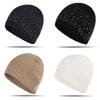 Knitted Hat For Women With Multicolor Rhinestones And Warm Wool Blend For Autumn Winter Fashion