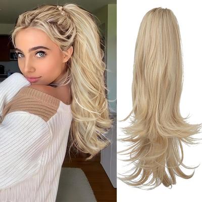 Extension Coda Sintetica Ondulata Lunga con Pinza Coda di Cavallo Naturale Spessa per Donne Uso Quotidiano Cosplay Festa