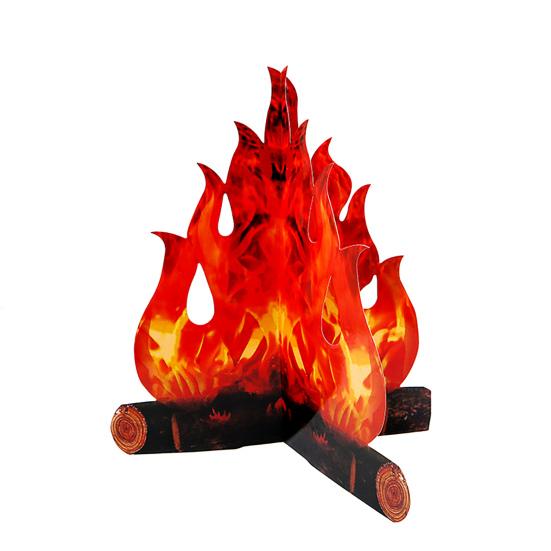 Fake Flame 3D Realistic Art Paper Red Vivid Artificial Safe Campfire for Festival
