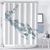 Modern Minimalist Fish Shower Curtain, Artistic Koi Design, Machine Washable, Includes Hooks, Contemporary Bathroom Decor
