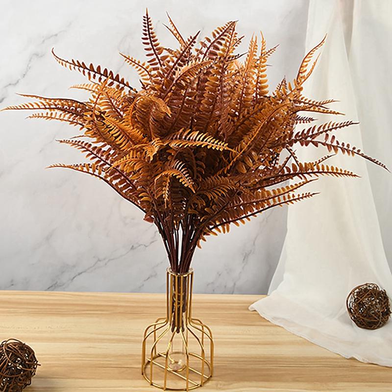 8/12 stk kunstige planter persiske bregner grønt gress falske planter kvister blader gress blomsterarrangement bryllupsfest hjemmedekor