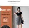 Women's Gray High-Waist Irregular Slit A-Line Midi Skirt
