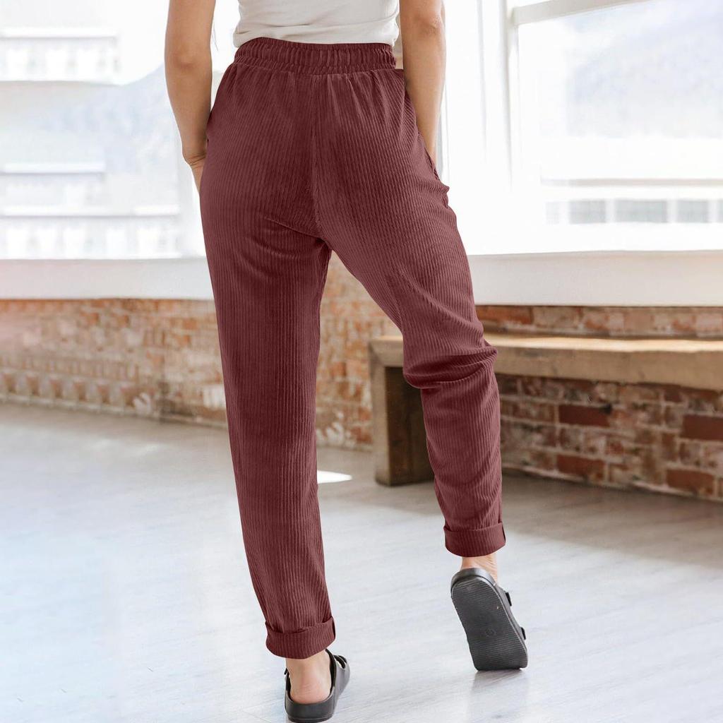 Women's Casual Corduroy Wide-Leg Pants - European and American Fashion