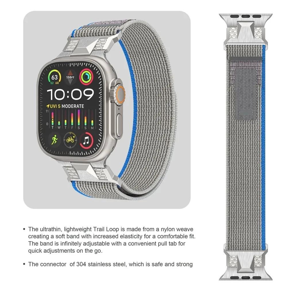 Nylon Band for Apple Watch Ultra 2 49mm Series 9 8 7 45mm Correa Strap for iWatch 6 5 4 Se 3 44mm 42mm Ultra Bracelet