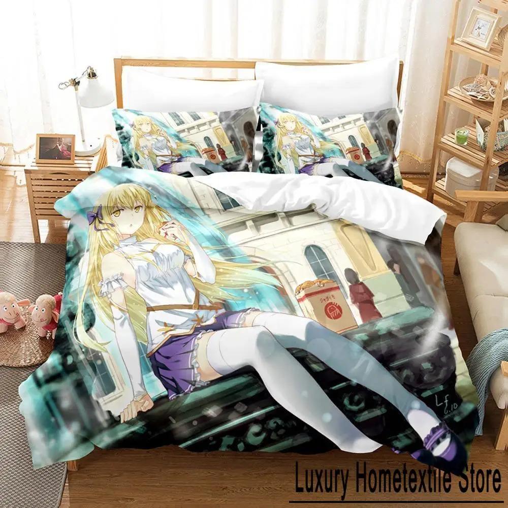 Comfortable Anime Print Bedding Set With Duvet Cover And Pillowcases King Queen Twin Sizes For Adults And Kids