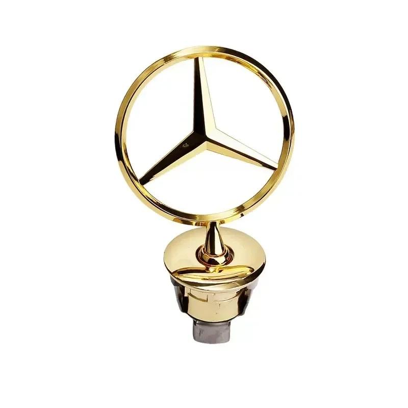Autoaufkleber Für Mercedes Benz Stern Motorhaube - Emblem für Autohaube Vorne Chrom Logo Haubenmarkierung für Benz C E S Klasse W204 W205 W21