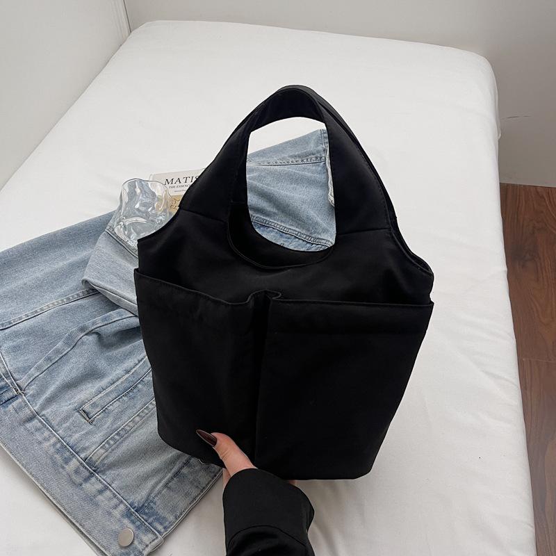 Multi-Color Fabric Handheld Tote Bag Lightweight Spacious Casual Daily Use Bag