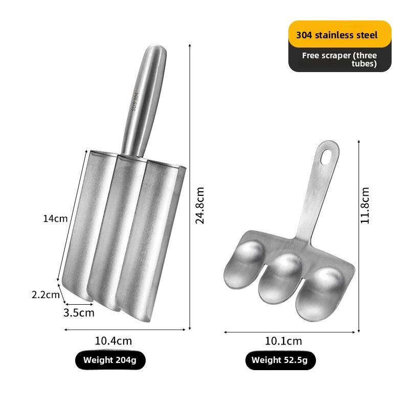 

304 Нержавеющая сталь Фрикадельница Кухонный инструмент для пельменей с креветками и мясом, Современный гаджет для приготовления пищи Three tubes