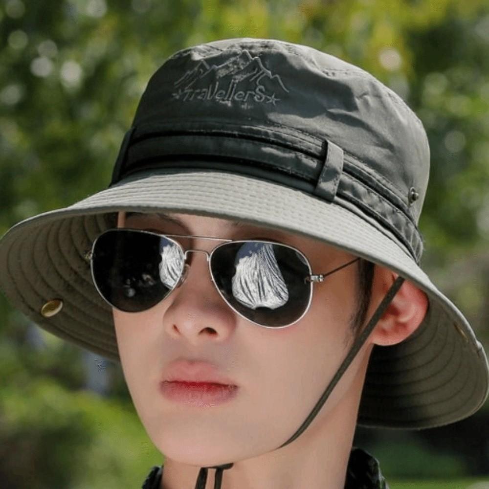 Anti-UV Protection Sunscrean Bucket Hat Wide Brim Outdoor Fishing Cap Portable Men Sun Hat Hiking