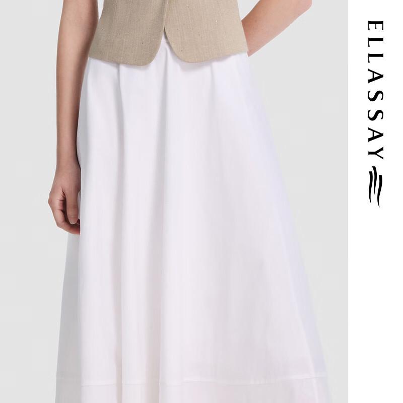 ELLASSAY 2026 Summer Embroidered High-Waist A-Line Skirt