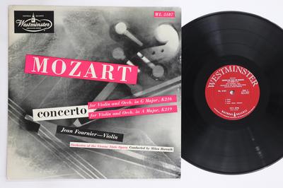LP Record JEAN FOURNIER, MILAN HORVATH, ORCHE - Mozart Concerto For Violin And Orch WL5187 WESTMIMSTER 1953 US Classical Used