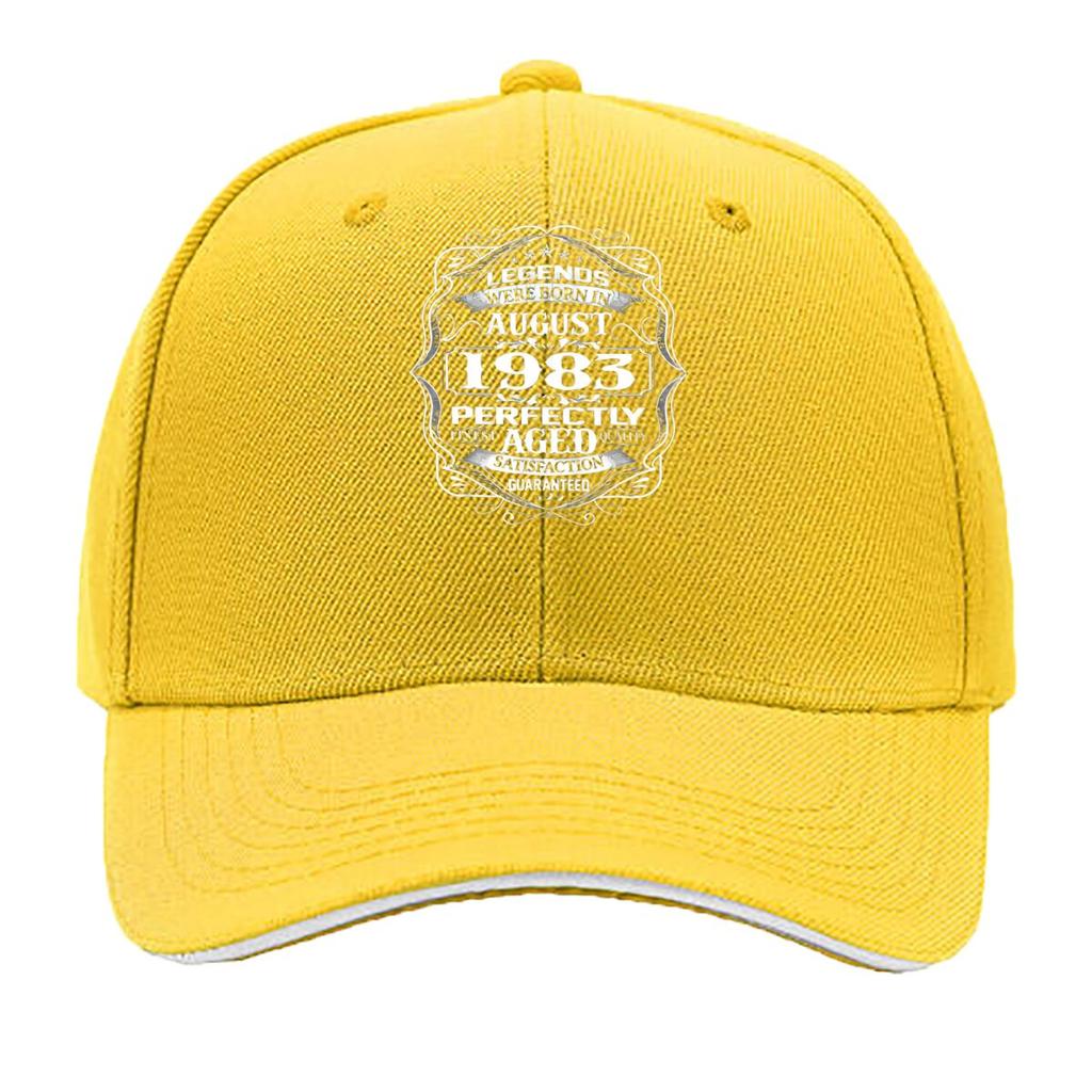 High Quality August  Legends Aged Birthday Text Design Baseball Cap Unisex Summer Casual Adjustable Snapback Cap