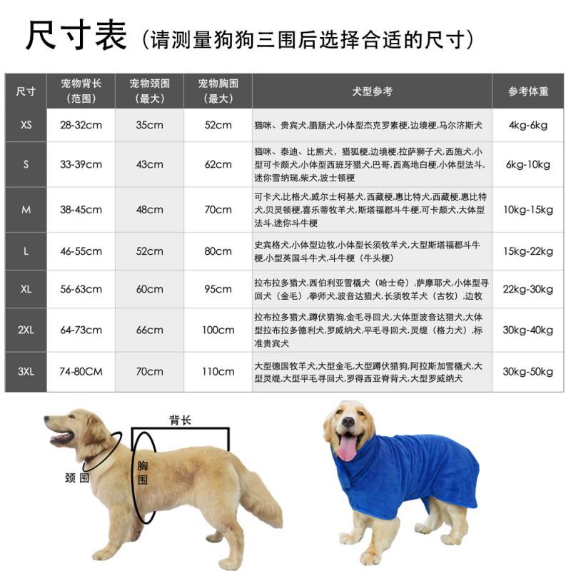 Quick-Dry Microfiber Dog Bathrobe Small To Large Breeds - Absorbent Pet Towel Coat Use Style