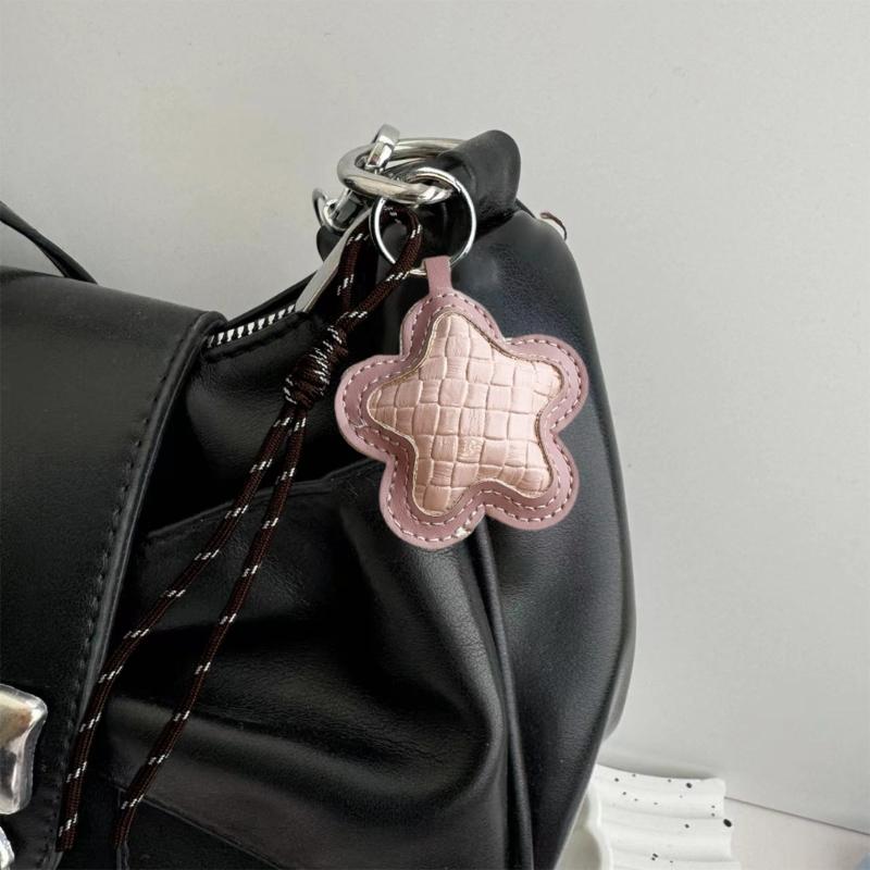 Handmade Star Keychain Charm Soft PU Leather Decorative Accessory Jewelry Gift for Students and Trendy Youth