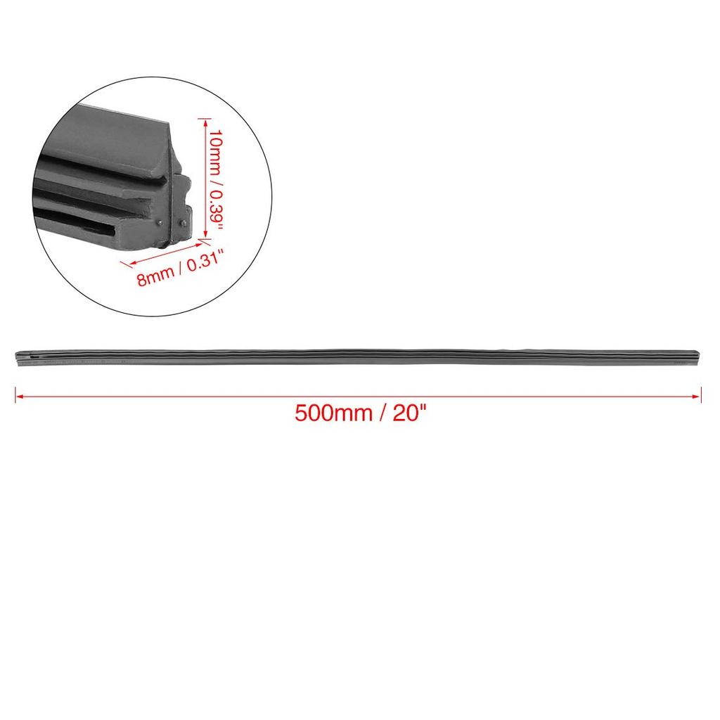 uxcell Wiper Refills, Wiper Blades, Wiper Refill, Rubber, 3 Sections, 0.3 X 0.4 Inches