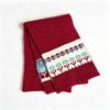 Fair Island Red Knitted Scarf Women's Autumn and Winter Thickened Warm Retro Jacquard Wool Scarf Versatile Student Model