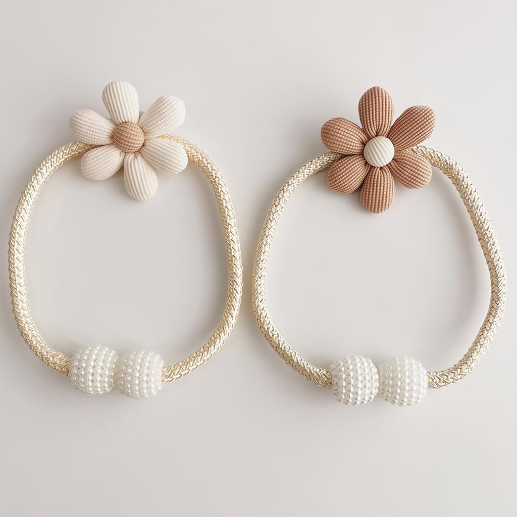 2 STÜCK Vorhanghalter | Boho Blumen Vorhanghalter | Schlichte Elegante Sonnenblumen Vorhanghalter | Boho Schlafzimmerdeko