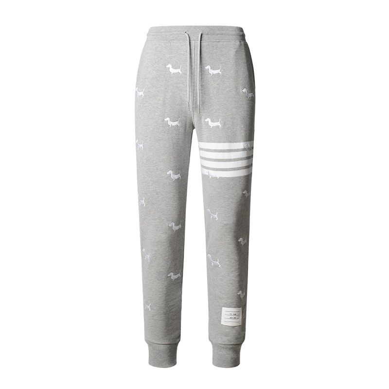 

TB Fashion Wind Fancy Embroider Pure Cotton Casual Pants Light gray 4XL/size 6