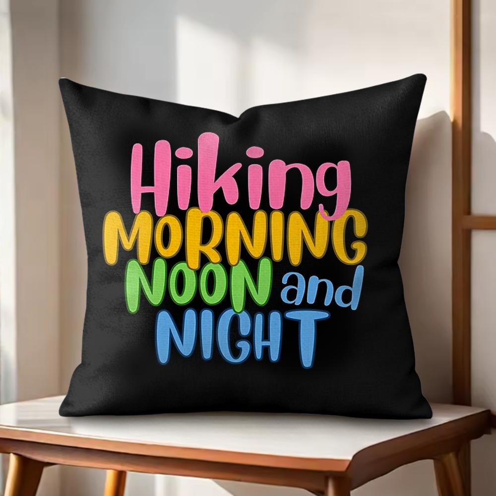 Morning Noon Cushion Cover Natural Linen Organic Fabric DoubleSided Printing Couch Pillow Covers Home Decor