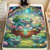 1Pc Easter Pokemon Print Flannel Blanket, High quality Comfortable for All Seasons, Home Decor, Warmth and Comfort, Perfect for Christmas Gifts