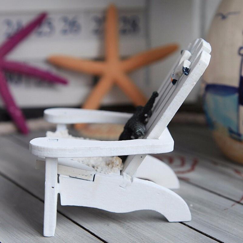 1 pièce Style Méditerranéen Bois mini Chaise de plage Décor Nautique Décoration Bois Décoration Maison accessoire weddi