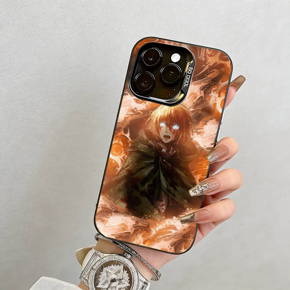 Anime Attack On Titan Phone Case For iPhone 17,16,15,14,13,12,11 Plus,Pro Max,XS,Colorful Silver Black Cover