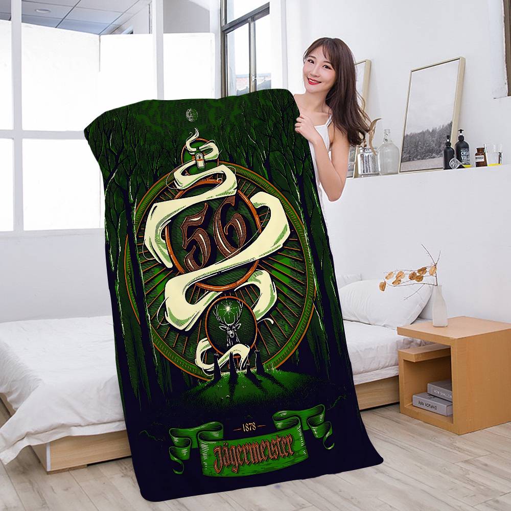 J-Jagermeister Anime Microfiber Printed Beach Towel Mountain Climbing Yoga Beach Swimming Running Absorbent Soft Towel