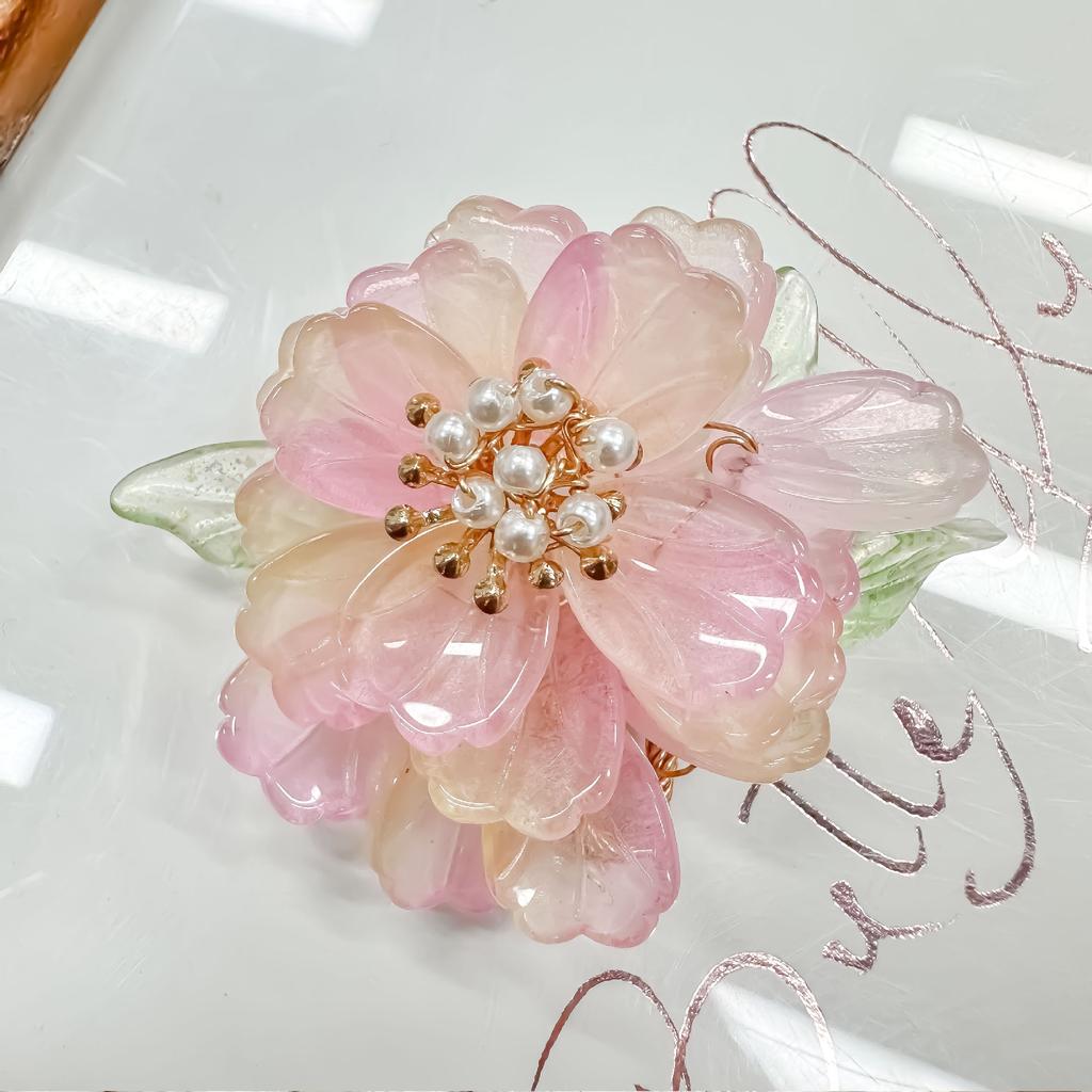 Antique And Beautiful Multi-Layer Lace Pearl Flower Handmade Diy Accessories Hanfu Cheongsam Hair Accessories Hairpin Accessories Decoration