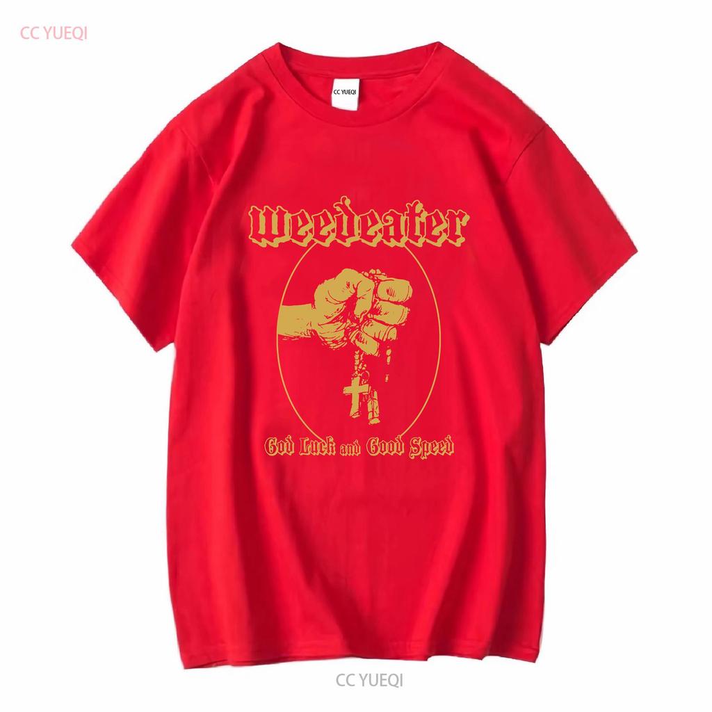 Maglietta Weedeater banda God Luck And Good Speed Tutte le Taglie MI210 vintage Lavata moda Morbido streetwear grafica Traspirante