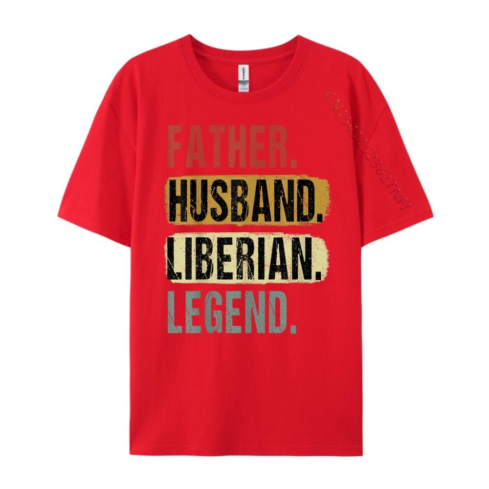 Father Husband Liberian Legend Liberia Dad Father Day Sports T Shirt Men Couples Fall Band Tshirts National Flag Day S