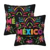 Colorful Mexican Traditional Pattern 2 Pcs Square Pillowcase Pillow Cover Cushion Zip Decorative Comfort Throw Pillow For Home