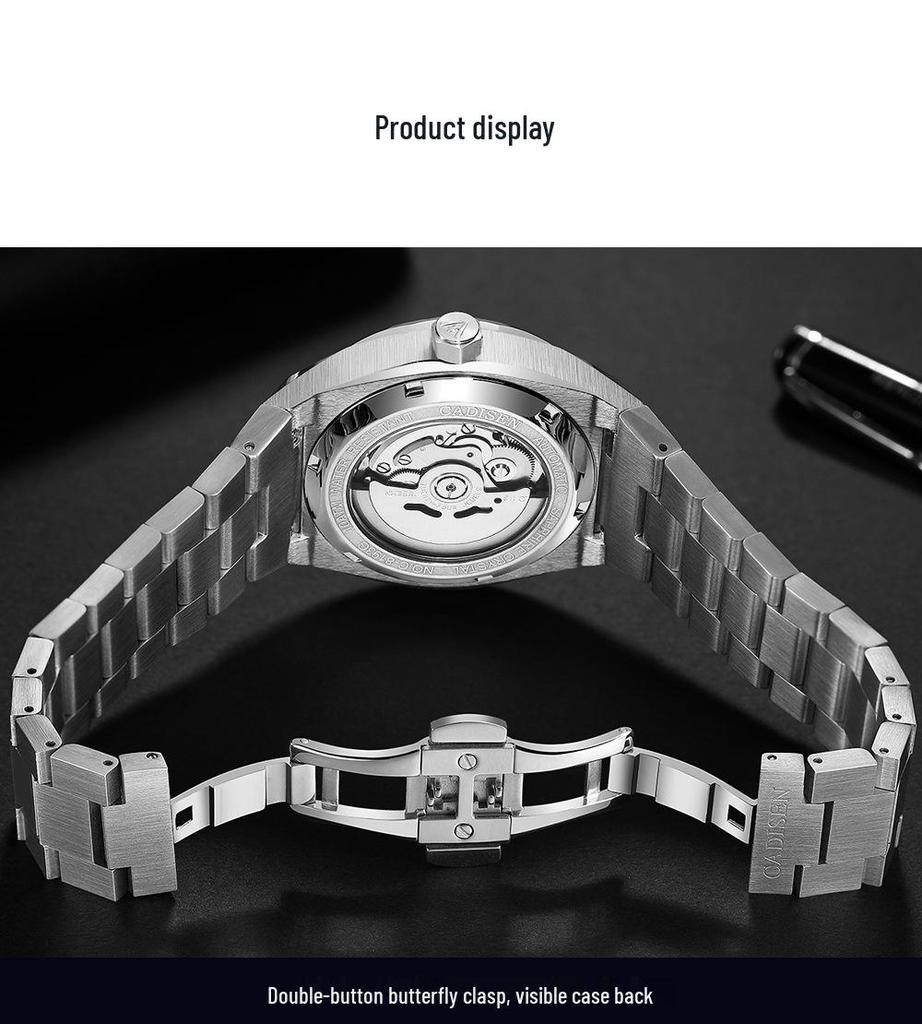 Kadisen Men's Mechanical Watch with Japanese NH35 Movement, Waterproof Steel Case, and Business Style