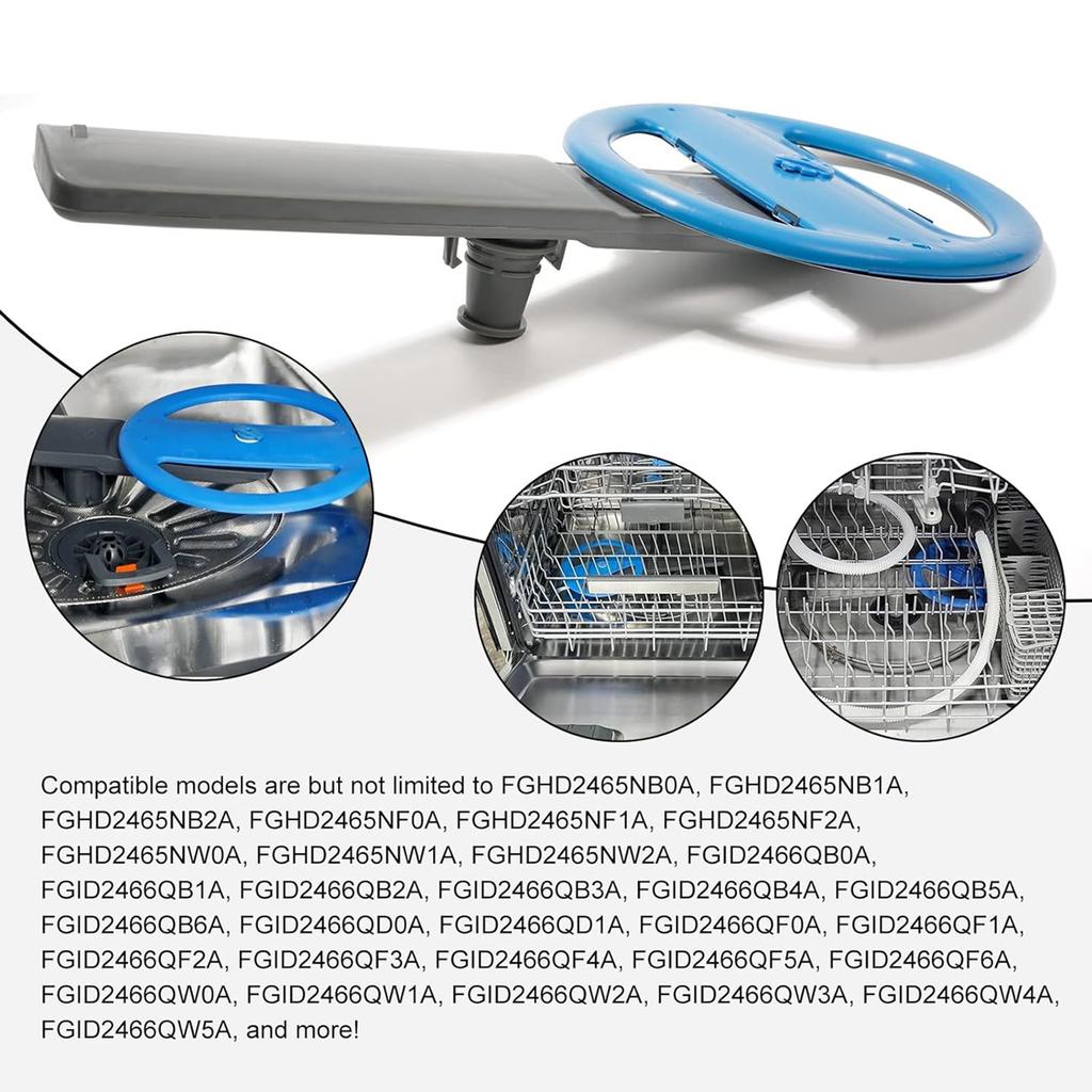 Replacement Lower Spray Arm Dishwasher Assembly Reliable Plastic Material Kitchen Accessory for FGHD2465NF0A Dishwashers