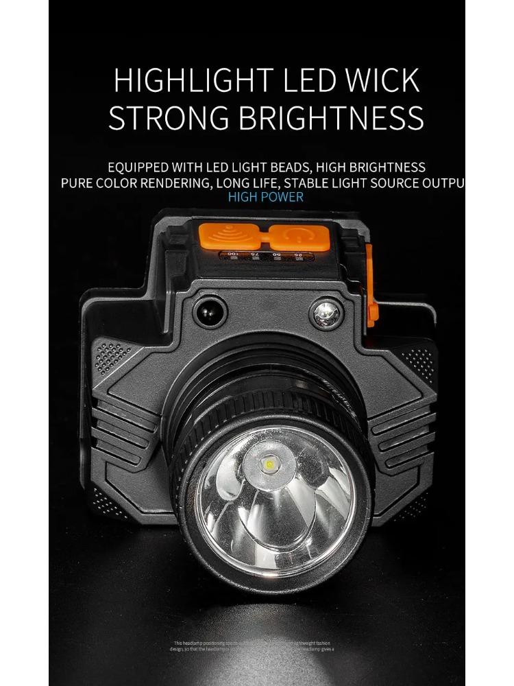 Rechargeable Portable Flashlight Induction/No Induction LED Headlamp Camping Fishing Adventure Headlight 3Modes Built-in Battery