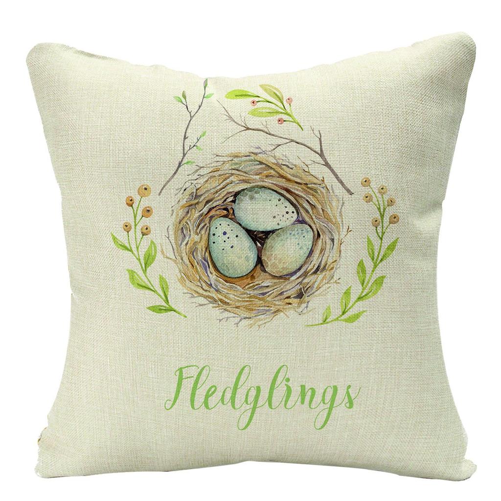 New Easter Bunny Linen Pillow Cover Home Sofa Pillow Cushion Cover