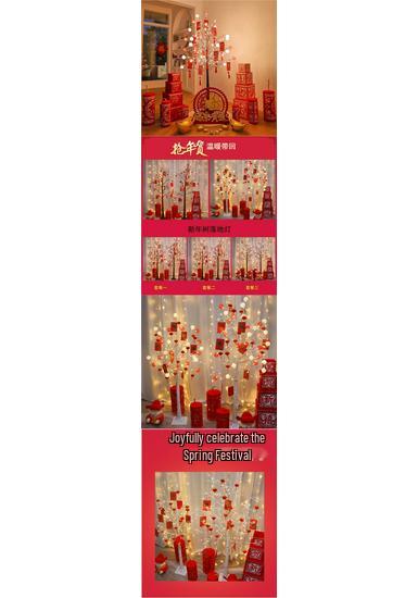Chinese New Year Festive Decorations: Red Packet Tree & Lanterns for Home and Living Room