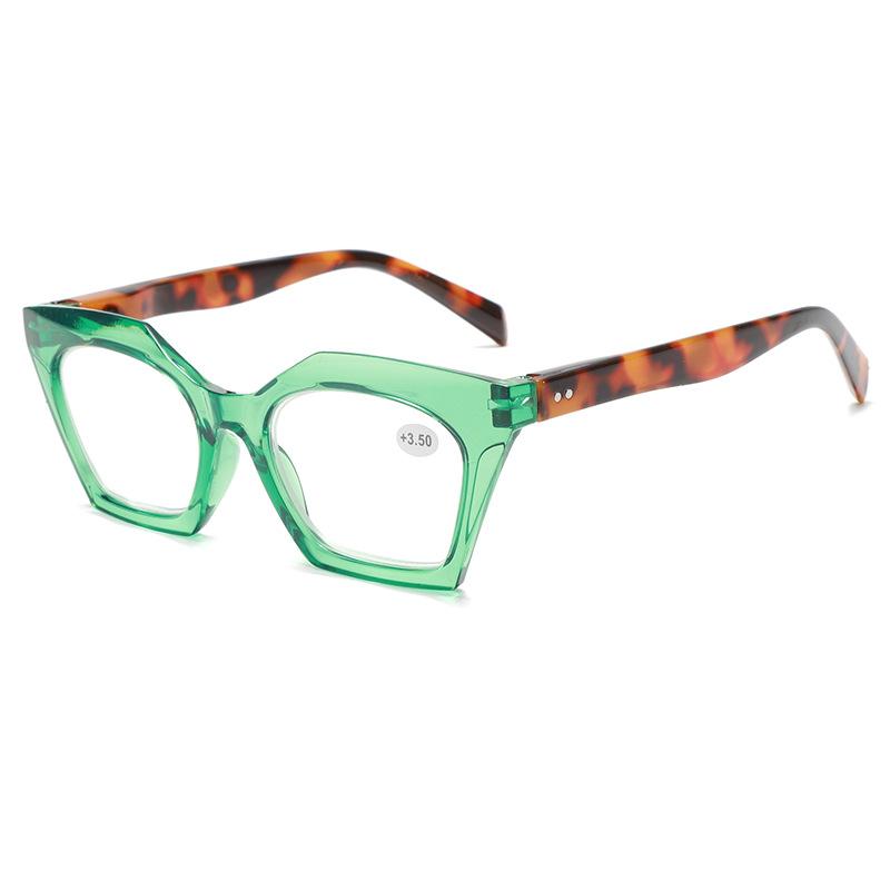 

Очки для чтения с нейтральным цветовым соответствием Amazon Женские простые очки с большой оправой кошачий глаз для пресбиопии 400 зелёный