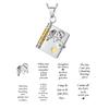 Openable Daughter Book Necklace Stainless Steel With Pages Of Engraved Information Message Mini Book Pendant Necklace Gold Color
