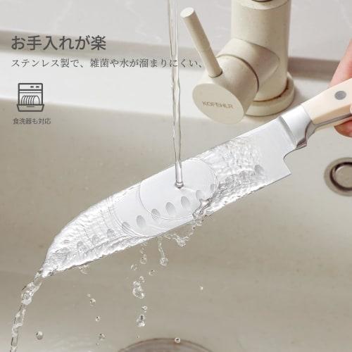 CAROTE 2-Piece Set: Santoku Knife (165mm) and Petty Knife (135mm), Stainless Steel, Dishwasher Safe, Sharp Blade, Multi-Purpose Knife, Left-Handed, Do