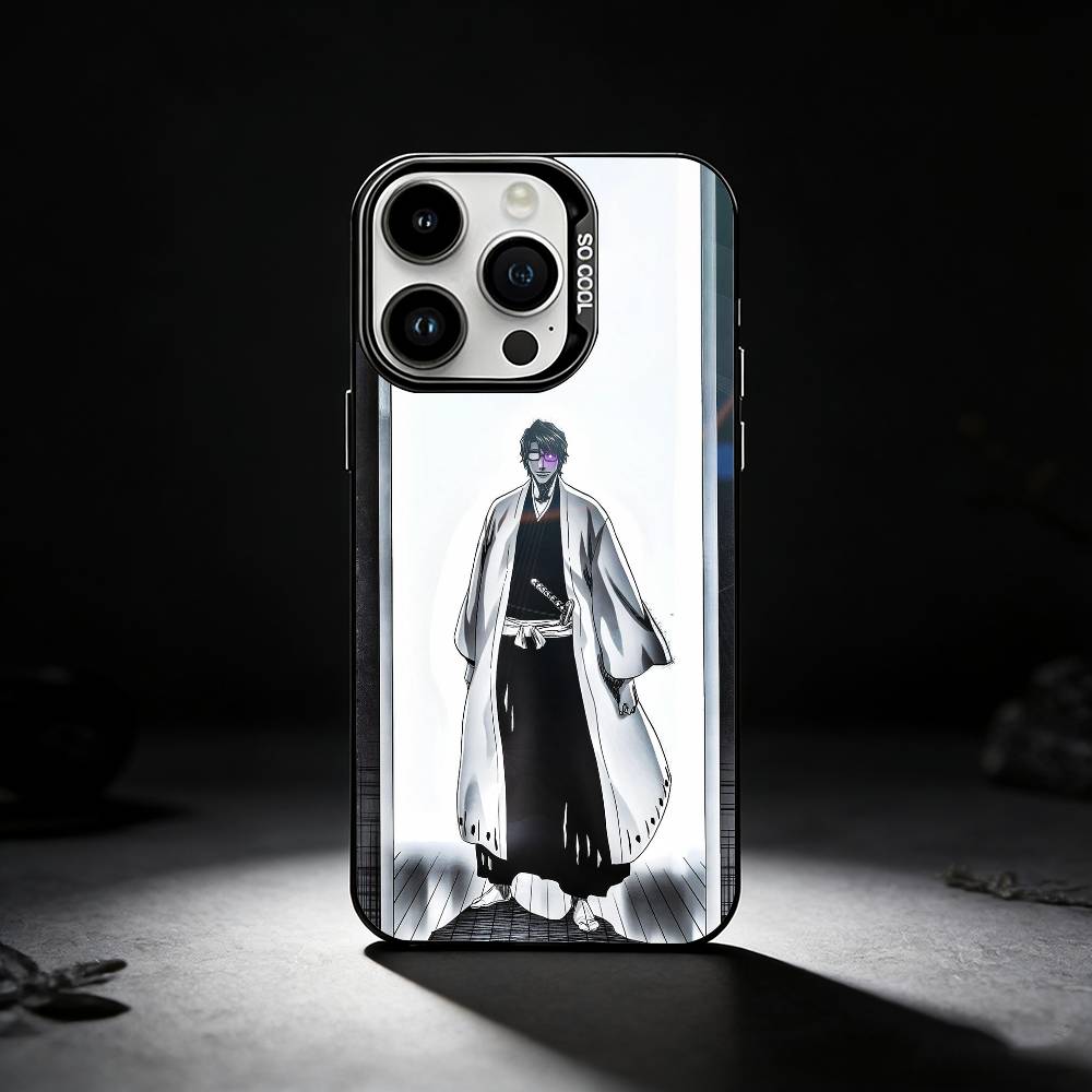 A-Anime A-Aizen S-Sousuke Phone Case For iPhone 17,16,15,14,13,12,11 Plus,Pro Max,XS,Colored silver phone case