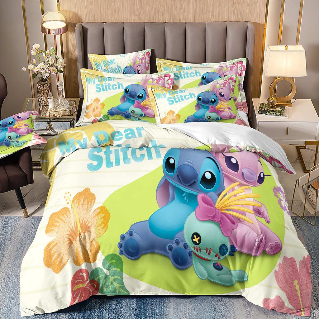 3D Digital Printing Quilt Cover Pillowcase Bedding Cartoon Three-Piece Set Home Textile Four-Piece Set