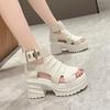 TUINANLE Women Sandals Summer High Heels Ladies Chunky Shoes Platform Wedges Sweet Zip White Sandals