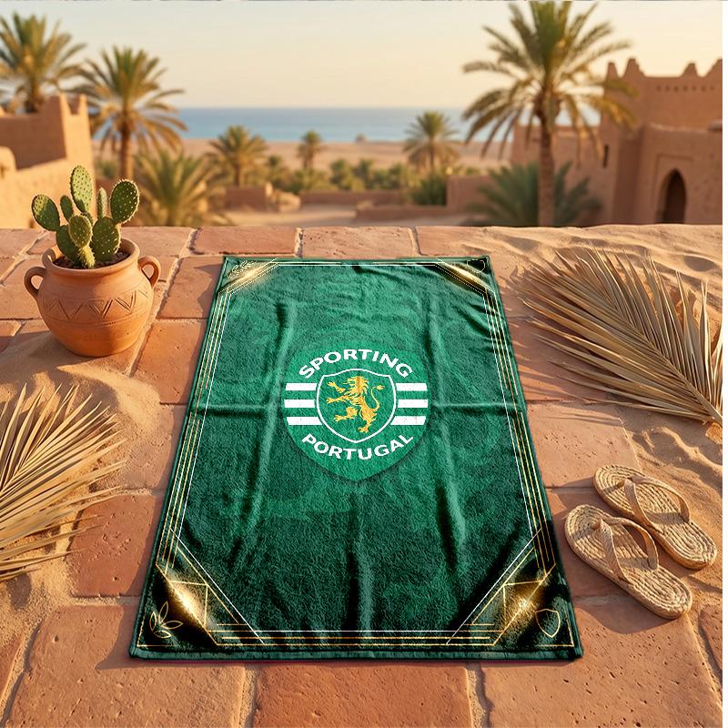 Telo Mare in Microfibra con Stampa Sporting CP FC Asciugatura Rapida Assorbente Grande per Spiaggia Nuoto Viaggio